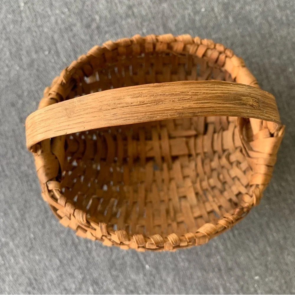 Splint Oak Basket Antique Primitive Fruit Gathering Farmhouse Farm Split
